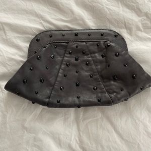 Lauren Merkin Leather Studded Clutch